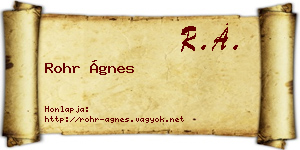 Rohr Ágnes névjegykártya
