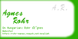 agnes rohr business card